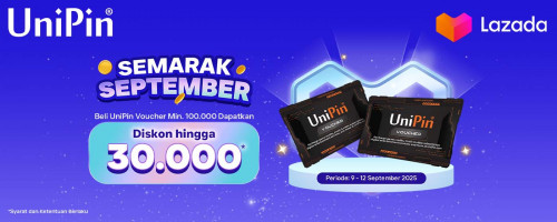 🎉 9.9 Semarak September di Lazada: Beli UniPin Voucher, Diskon hingga Rp30.000! 🎮